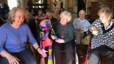 People interacting with a robotic companion