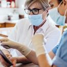 Healthcare worker with tablet