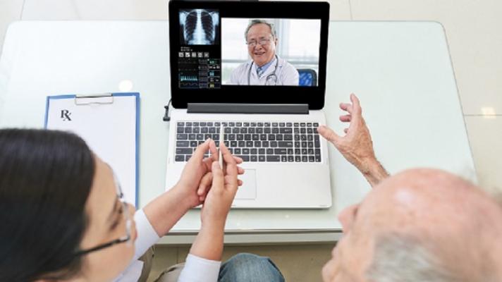 A telehealth consultation